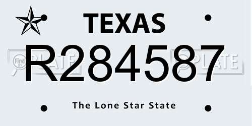 R284587 Texas License Plate