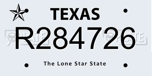 R284726 Texas License Plate