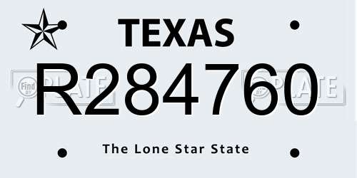 R284760 Texas License Plate