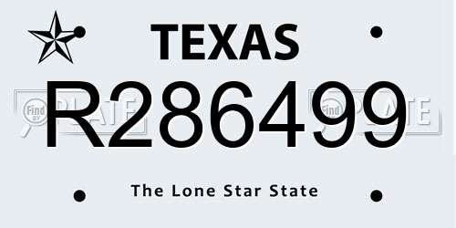 R286499 Texas License Plate