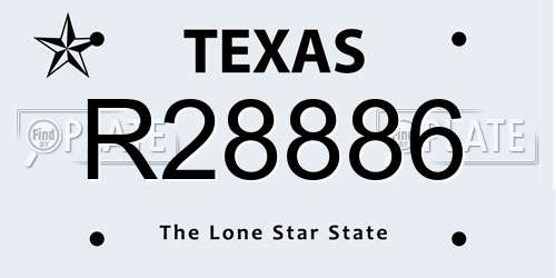 R28886 Texas License Plate