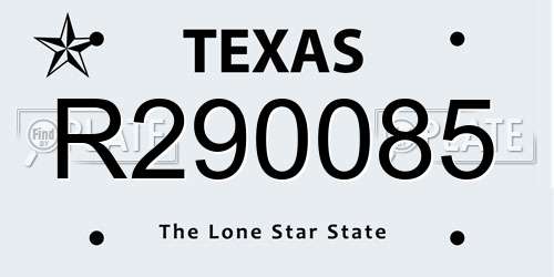 R290085 Texas License Plate
