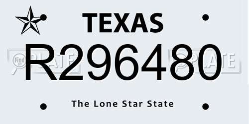 R296480 Texas License Plate