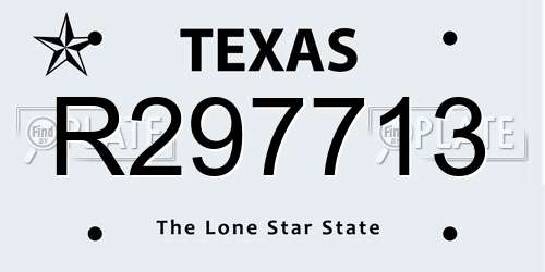 R297713 Texas License Plate