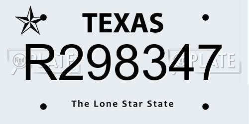 R298347 Texas License Plate
