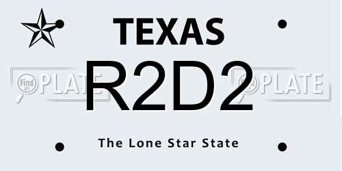 R2D2 Texas License Plate