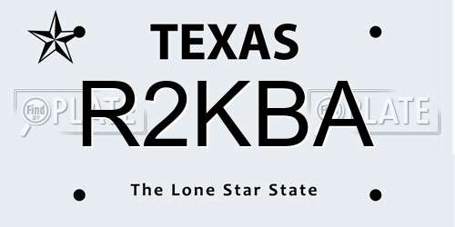 R2KBA Texas License Plate
