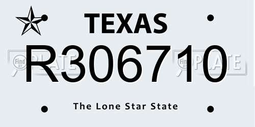 R306710 Texas License Plate
