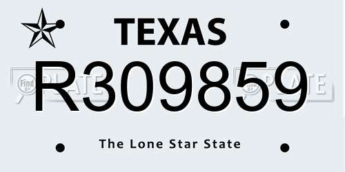 R309859 Texas License Plate