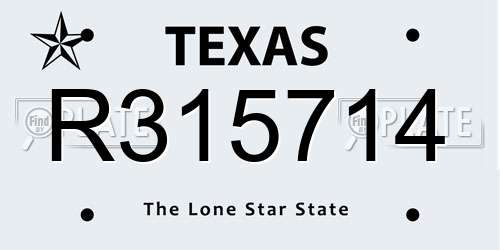 R315714 Texas License Plate