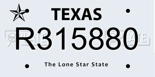R315880 Texas License Plate