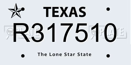 R317510 Texas License Plate