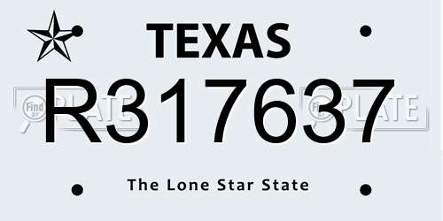 R317637 Texas License Plate