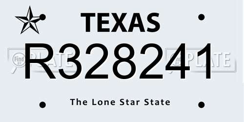 R328241 Texas License Plate