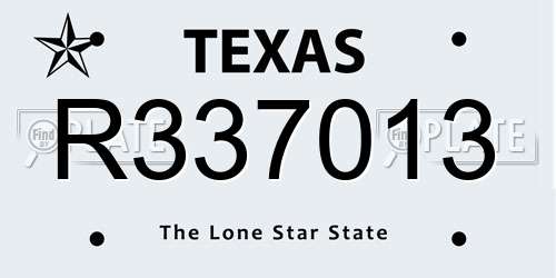 R337013 Texas License Plate