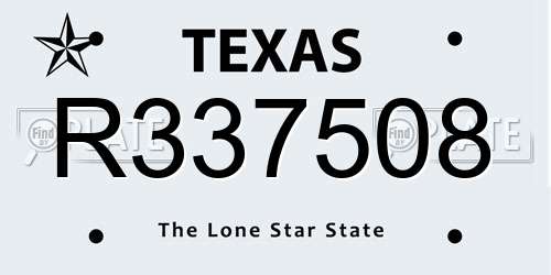 R337508 Texas License Plate