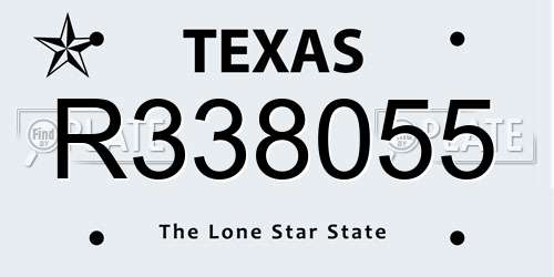 R338055 Texas License Plate