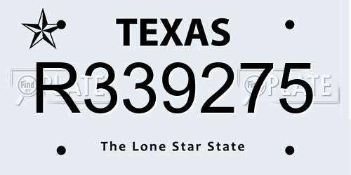 R339275 Texas License Plate