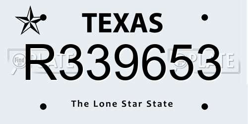 R339653 Texas License Plate