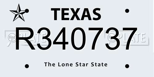 R340737 Texas License Plate