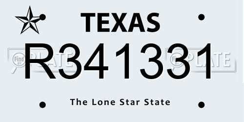 R341331 Texas License Plate