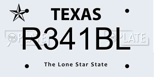 R341BL Texas License Plate