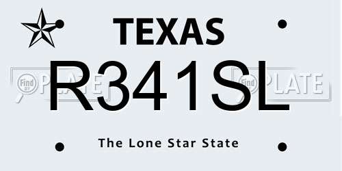 R341SL Texas License Plate