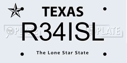 R34ISL Texas License Plate