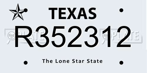 R352312 Texas License Plate