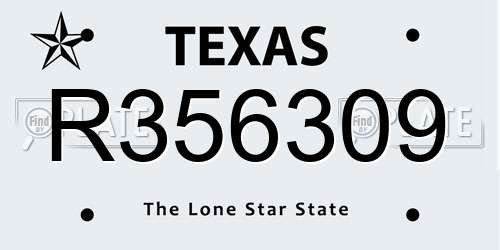R356309 Texas License Plate