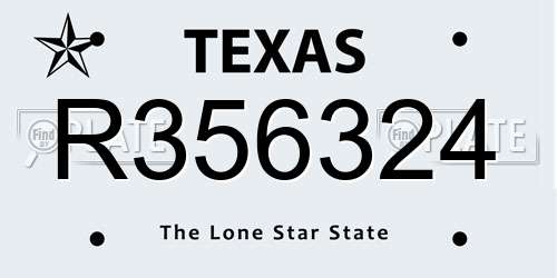 R356324 Texas License Plate