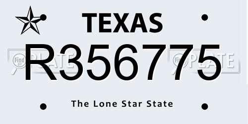 R356775 Texas License Plate