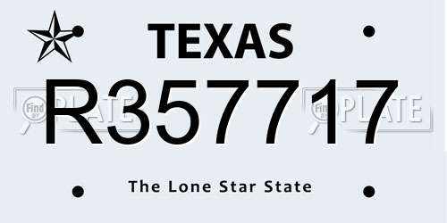 R357717 Texas License Plate