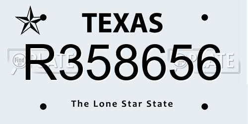 R358656 Texas License Plate