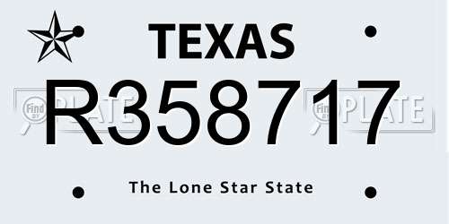 R358717 Texas License Plate
