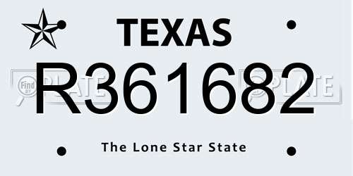 R361682 Texas License Plate