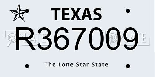 R367009 Texas License Plate