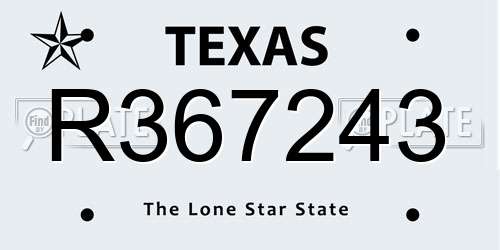 R367243 Texas License Plate