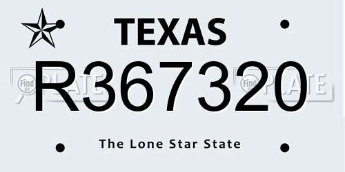 R367320 Texas License Plate