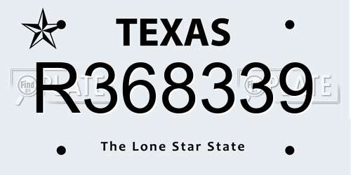 R368339 Texas License Plate