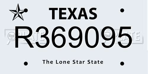 R369095 Texas License Plate
