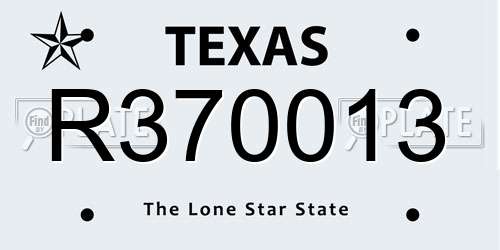 R370013 Texas License Plate