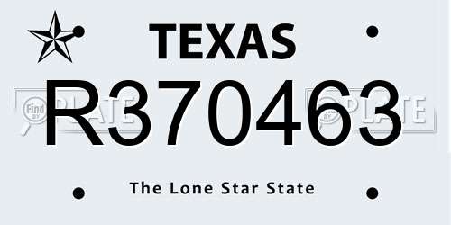R370463 Texas License Plate