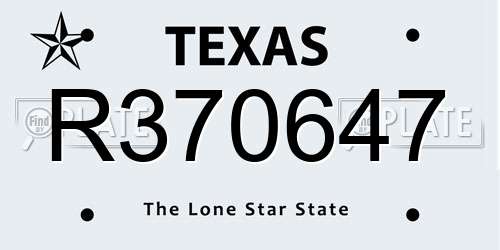 R370647 Texas License Plate