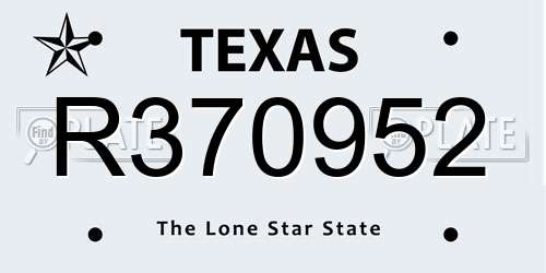 R370952 Texas License Plate
