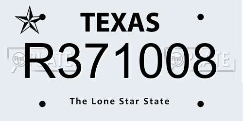 R371008 Texas License Plate