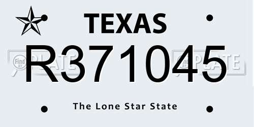 R371045 Texas License Plate
