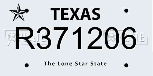 R371206 Texas License Plate