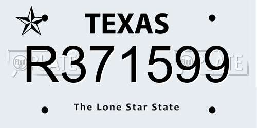 R371599 Texas License Plate