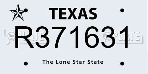R371631 Texas License Plate